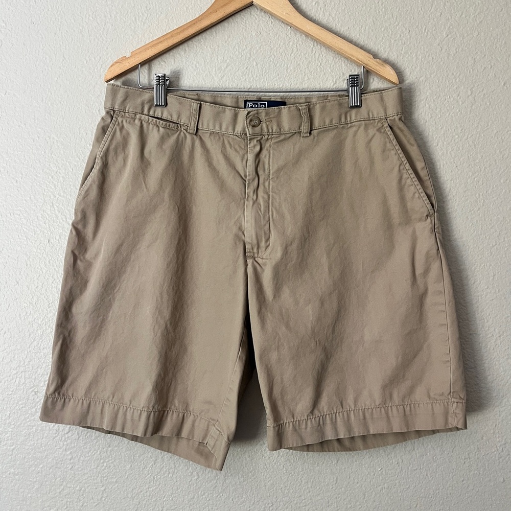 Polo Ralph Lauren Khaki Shorts Men 35 Inseam 9” Length Cotton